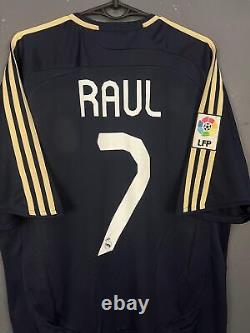 Men's Raul #7 Fc Real Madrid 2007/2008 Away Soccer Football Shirt Jersey Size L