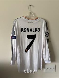 Men's adidas Ronaldo #7 2013-14 Real Madrid Home Jersey UCL Final Lisbon Sz S