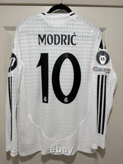 Modric #10 Men's MEDIUM Adidas Real Madrid Home Authentic Jersey LS