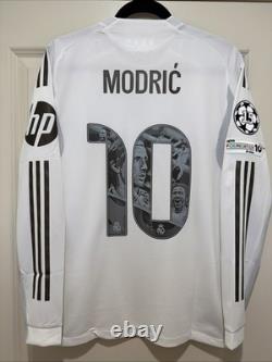 Modric #10 Mens MEDIUM Adidas Real Madrid Authentic Long Sleeve Farewell Jersey