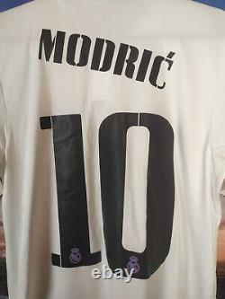 Modric Real Madrid Jersey Home Football Shirt White Adidas Mens Size S