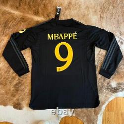 NEW Adidas MBAPPE 9 Real Madrid Jersey Home Away Black France PSG Long Sleeve