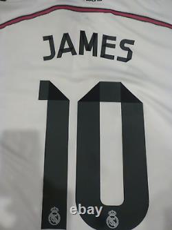 NWT Adidas 2014/15 Real Madrid #10 James Champions League White Home Jersey (L)