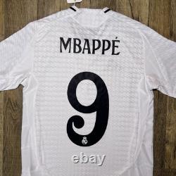 NWT Adidas Real Madrid Kylian Mbappe 24/25 Authentic Home Soccer Jersey Men's S