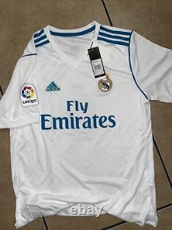 NWT Authentic Adidas Real Madrid Home Jersey White 2017-18 #4 SERGIO RAMOS LARGE