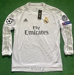 NWT Real Madrid 15/16 Home White Long Sleeve Ronaldo #7 (Medium)