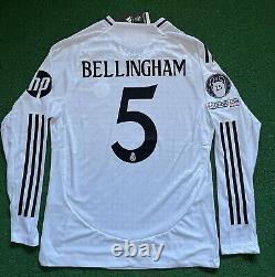 NWT Real Madrid 24/25 Home LS PLAYER VERSION Jersey Bellingham 5 (Large)