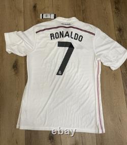 NWT Real Madrid Home Jersey #7 Ronaldo XL adidas Soccer Champions Climacool LFP