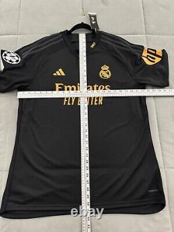 Nacho #6 Mens XL Adidas Real Madrid Third Black Jersey Stadium Champions