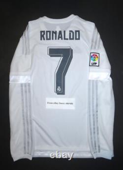 New 2015-2016 Adidas Real Madrid Cristiano Ronaldo Long Sleeve Jersey Shirt Home