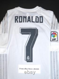 New 2015-2016 Adidas Real Madrid Cristiano Ronaldo Long Sleeve Jersey Shirt Home