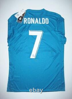 New 2017-2018 Real Madrid Cristiano Ronaldo Adidas Third Kit Teal Shirt Jersey