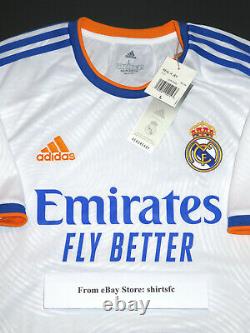 New 2021-2022 Adidas Real Madrid Home Short Sleeve Kit Jersey Shirt GQ1359
