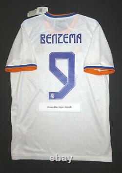 New 2021-2022 Adidas Real Madrid Karim Benzema Home Kit Jersey Shirt GQ1359