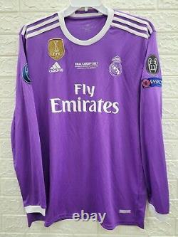 New Adidas 2016-17 Real Madrid Away Long Sleeve #7 Ronaldo Jersey Sz 2XL