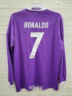 New Adidas 2016-17 Real Madrid Away Long Sleeve #7 Ronaldo Jersey Sz 2XL