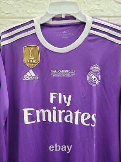 New Adidas 2016-17 Real Madrid Away Long Sleeve #7 Ronaldo Jersey Sz 2XL