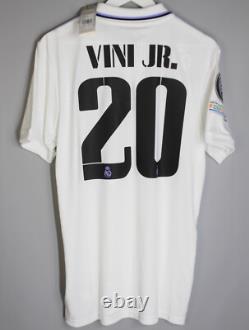 Nwt Real Madrid 2022 2023 Home Ucl Football Shirt Camiseta Jersey #20 Vini Jr