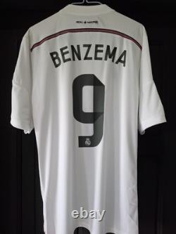 Official Real Madrid 2014/15 Home Kit Jersey Benzema #9 Medium Men Adult BNWT