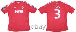 PEPE #3 REAL MADRID CF Spain Official Player Soccer Jersey Champions XL 2011/12