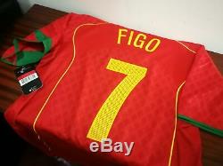 PORTUGAL home 2004 shirt -FIGO #7-Real Madrid-Inter Milan-Player Issue-Jersey