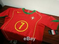 PORTUGAL home 2004 shirt -FIGO #7-Real Madrid-Inter Milan-Player Issue-Jersey