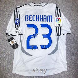 RARE David Beckham Signed 2006-07 Real Madrid FC White Jersey EXACT Proof BAS