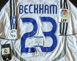 RARE David Beckham Signed 2006-07 Real Madrid FC White Jersey EXACT Proof BAS