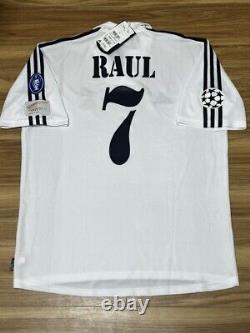 RAUL #7 REAL MADRID 2001/2002 L Jersey Centenary WHITE Camiseta? HOME Kit UCL