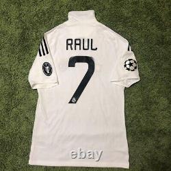 RAUL #7 REAL MADRID 2008/2009 S S/S Jersey WHITE Camiseta HOME bwin adidas UCL