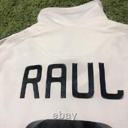 RAUL #7 REAL MADRID 2008/2009 S S/S Jersey WHITE Camiseta HOME bwin adidas UCL