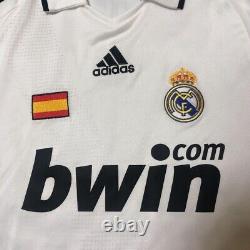 RAUL #7 REAL MADRID 2008/2009 S S/S Jersey WHITE Camiseta HOME bwin adidas UCL