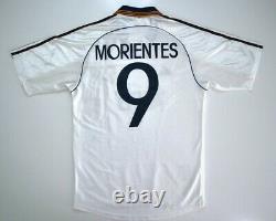 REAL MADRID 1998/00 MORIENTES Adidas Home Football Shirt S Mens Soccer Jersey