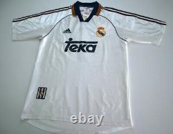 REAL MADRID 1998/00 MORIENTES Adidas Home Football Shirt S Mens Soccer Jersey