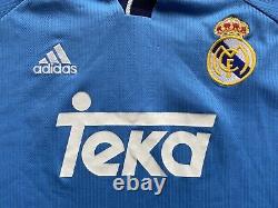 REAL MADRID 1999 2000 THIRD FOOTBALL SHIRT SOCCER JERSEY ADIDAS sz XL MEN BLUE