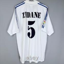 REAL MADRID 2001 2002 HOME FOOTBALL SHIRT JERSEY ADIDAS 695856 sz XL #5 ZIDANE