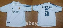 REAL MADRID 2001/2002 ZIDANE #5 M Jersey HOME LIGA Camiseta Kit France Rare