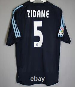 REAL MADRID 2003 2004 AWAY FOOTBALL SHIRT JERSEY ADIDAS 021796 sz M #5 ZIDANE