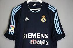REAL MADRID 2003 2004 AWAY FOOTBALL SHIRT JERSEY ADIDAS 021796 sz M #5 ZIDANE