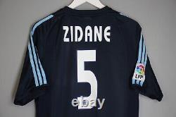 REAL MADRID 2003 2004 AWAY FOOTBALL SHIRT JERSEY ADIDAS 021796 sz M #5 ZIDANE