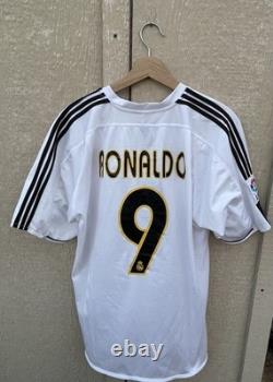 REAL MADRID 2003/2004 HOME FOOTBALL SHIRT JERSEY ADIDAS #9 RONALDO SIZE Xl