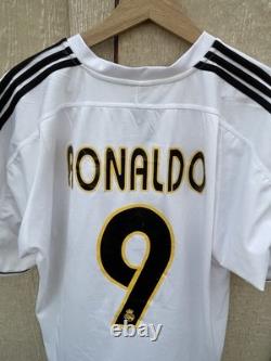 REAL MADRID 2003/2004 HOME FOOTBALL SHIRT JERSEY ADIDAS #9 RONALDO SIZE Xl