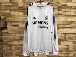 REAL MADRID 2004 2005 HOME FOOTBALL SHIRT SOCCER JERSEY LONG SLEEVE ADIDAS Sz2XL