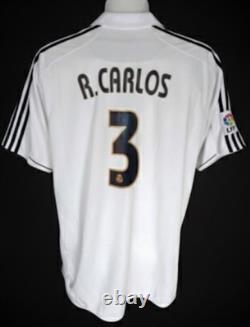 REAL MADRID 2004-2005 Roberto Carlos # 3 Vintage Rare Adidas XL