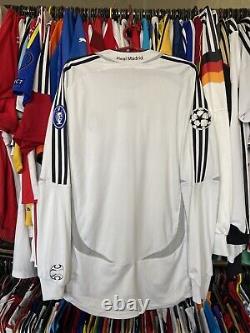 REAL MADRID 2006 2007 HOME SHIRT JERSEY LONG SLEEVE ADIDAS 060866 sz M MEN WHITE