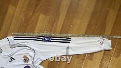 REAL MADRID 2006 2007 HOME SHIRT JERSEY LONG SLEEVE ADIDAS 060866 sz M MEN WHITE