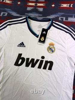 REAL MADRID 2012/2013 HOME FOOTBALL SOCCER SHIRT JERSEY ADIDAS WHITE SIZE Small