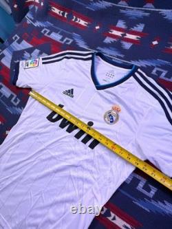 REAL MADRID 2012/2013 HOME FOOTBALL SOCCER SHIRT JERSEY ADIDAS WHITE SIZE Small