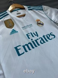 REAL MADRID 2017/2018 HOME UCL FOOTBALL authentic JERSEY #7 RONALDO SIZE M