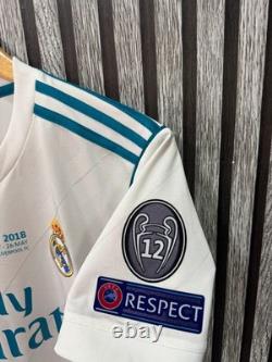 REAL MADRID 2017/2018 HOME UCL FOOTBALL authentic JERSEY #7 RONALDO SIZE S